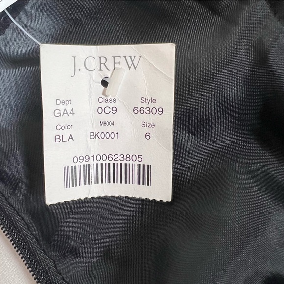 NEW NWT J. Crew Black Velvet Bow Strapless Fitted Cocktail Party Dress Size 6 - Picture 13 of 16